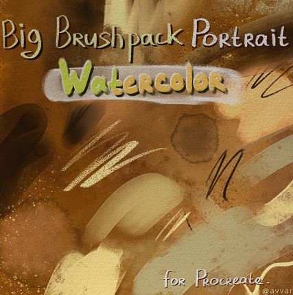 Portrait Watercolor Big BrushPack for Procreate by AvvArt