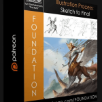 FOUNDATION PATREON – ILLUSTRATION PROCESS – SKETCH TO FINAL WITH THE RAFA
